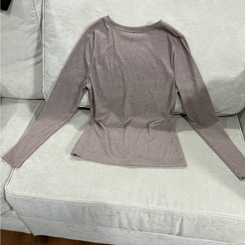 a new day Shimmering Lavender Long Sleeve Blouse